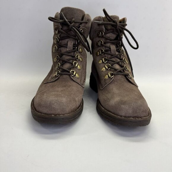 Born Codi Suede Hiking Boots Size 6M Taupe Waterproof Lug Sole Urban Rugged - Picture 2 of 15